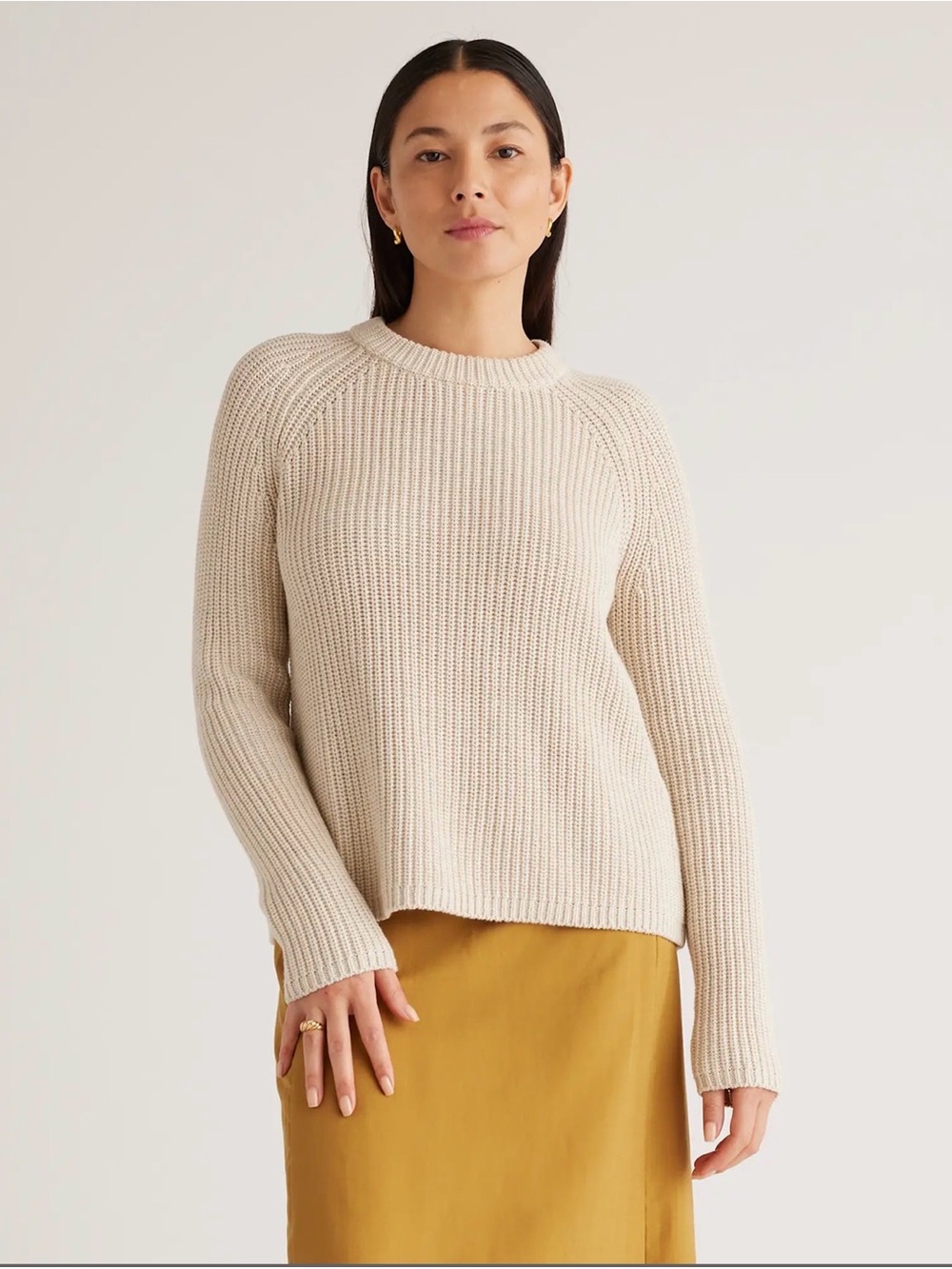 Quince 100% Organic Cotton Fisherman Crew Sweater - Picture 3 of 13